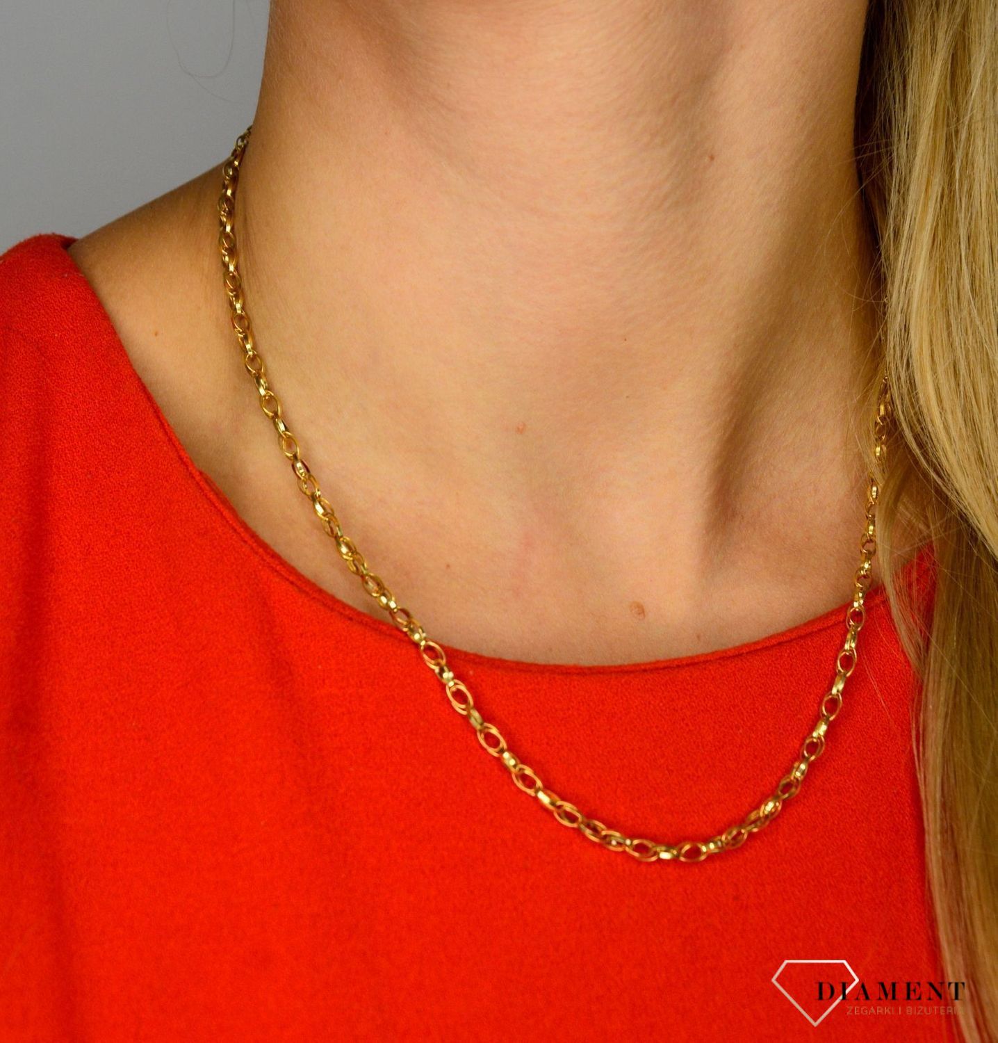 Złoty łańcuszek 585 o szerokości 3,5 mm DIA-LAN-1251-585 3,5mm.jpg